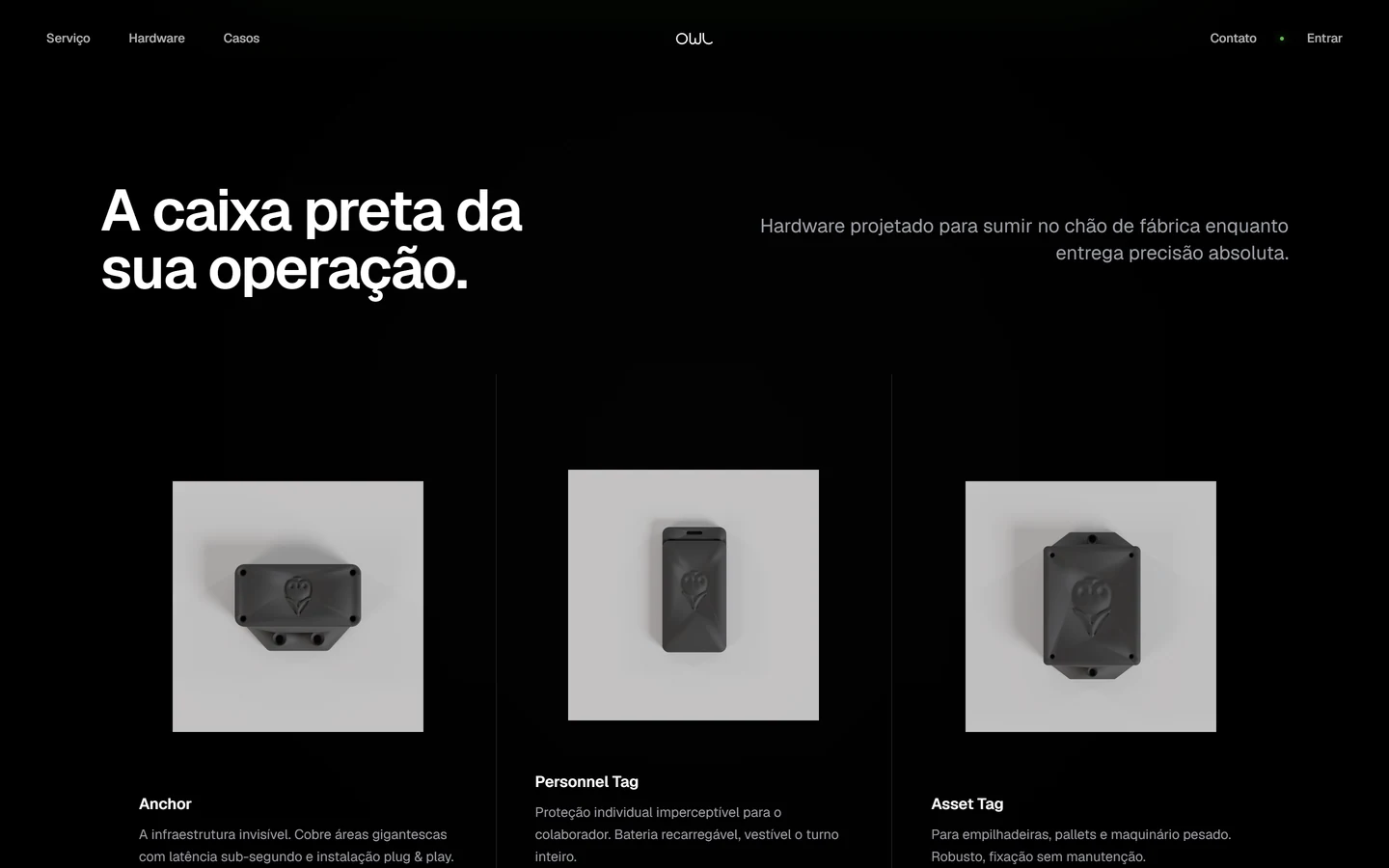 Seção de tecnologia e telemetria de alta frequência com precisão métrica de posicionamento.
